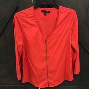 Red Zip-Up Blouse, Banana Republic